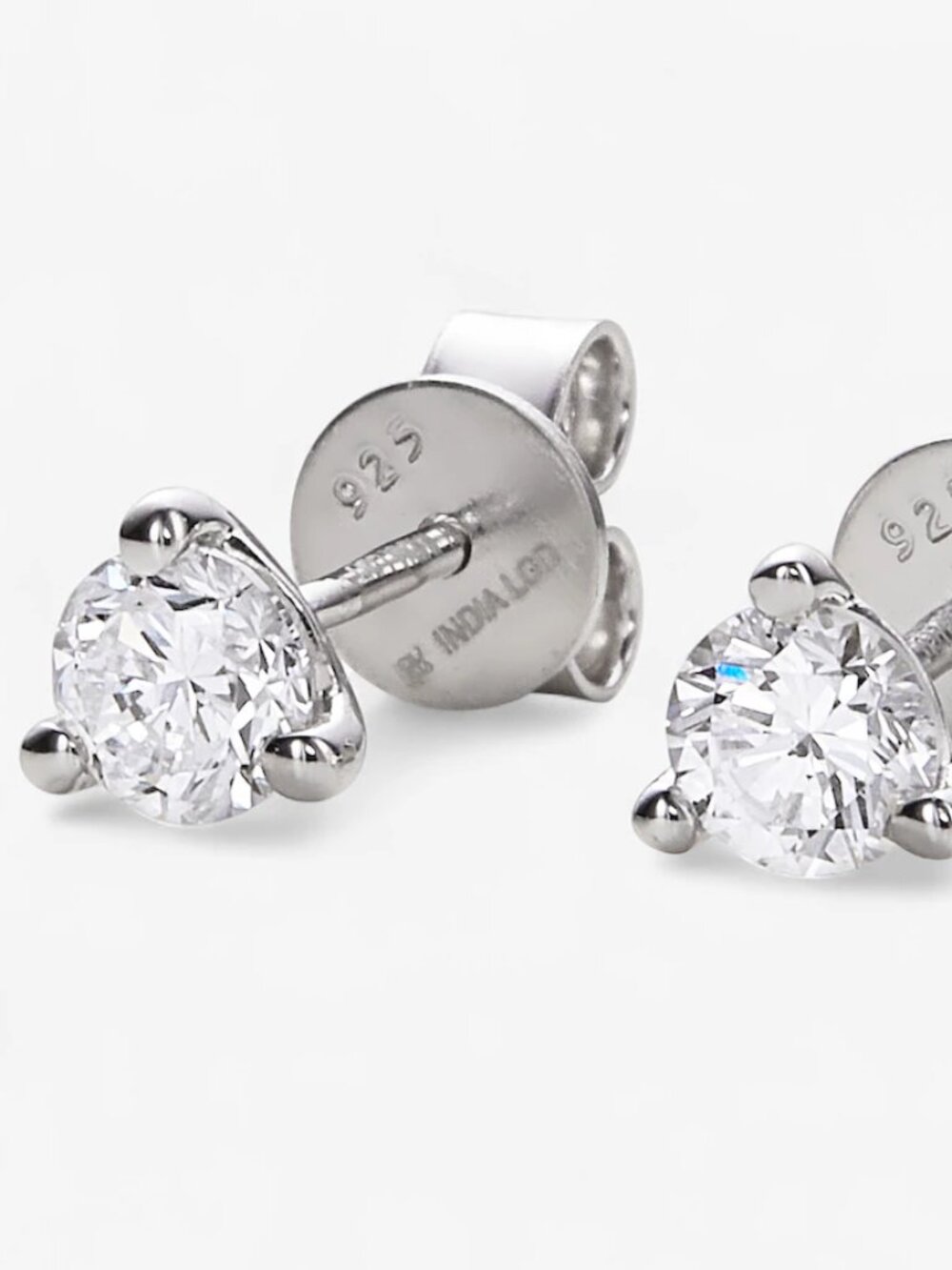 Sterling Silver 0.75 av. ctw Lab Diamond Martini Stud Earrings